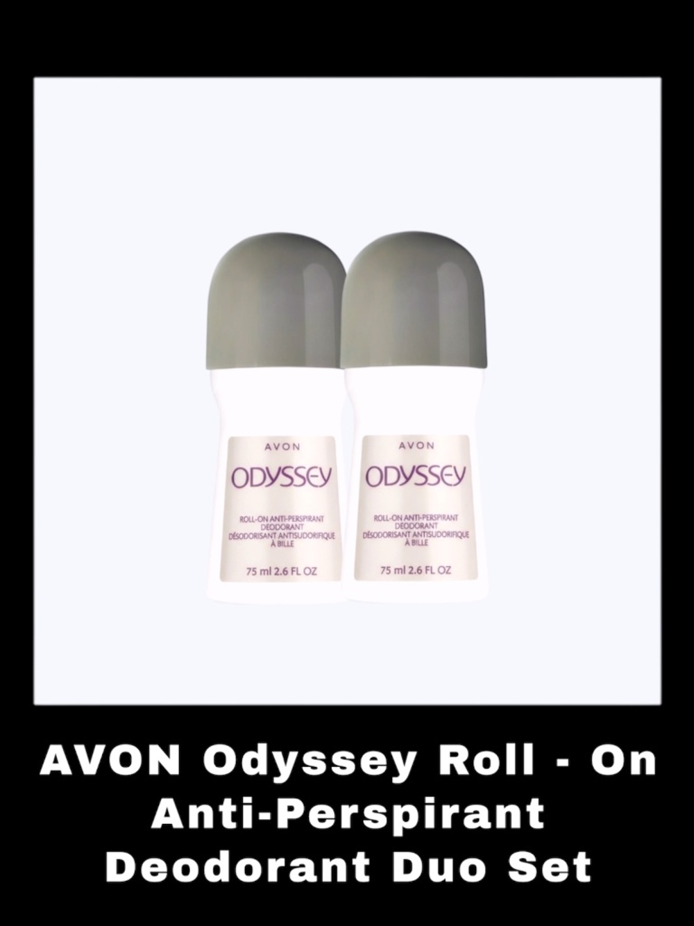 AVON Odyssey 2.6 Fluid Ounces Roll-On Antiperspirant Deodorant Duo Set